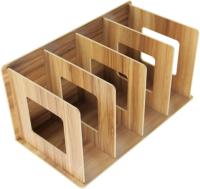 Organizador de escritorio Extraordinario de Madera, archivador de Revistas, colector de Archivos, estantes de libros de Bricolaje con 4 compartimientos, Colector de catálogos para Libros, alfombras, revista, Cuadernos, soporte de CD. - details 0
