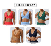 Sudadera De Yoga Para Mujer Soporte Alto Top De Cintura Alta Deporte Fitness Correr En La Pista Crocante Trasero Cruzado Ropa Deportiva Transpirable Y Elástica - details 0