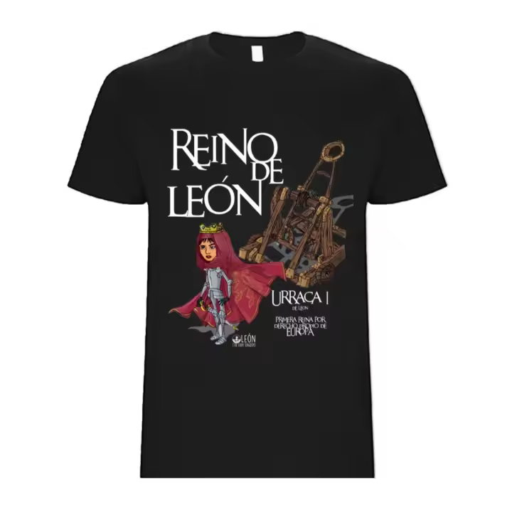 Camiseta Manga Corta Unisex Algodón Reina Urraca de León Confecciones J. García - 1