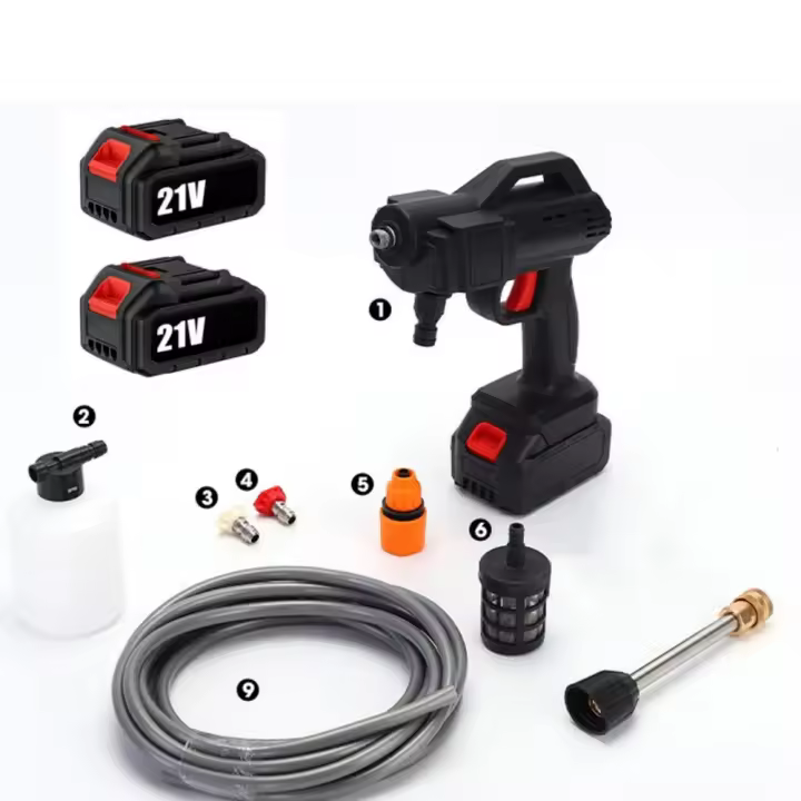 Inalámbrico lavacoches coche portátil recargable de alta presión pistola de agua de alta potencia de la batería de litio bomba de agua dispositivo de limpieza - 1