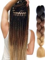 1 Paquete De Extensiones De Cabello Tejido Sintético Jumbo Ombre 24 Pulgadas Fibra De Alta Temperatura Para Crochet - details 4