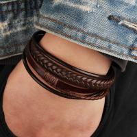 Pulsera De Cuero Para Hombres 20cm Con Hebilla Magnética Aleación De Aluminio Pulsera De Lazo Tejida Para Mujeres Joyería De Fiesta - details 1