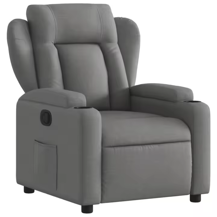vidaXL Sillón reclinable de tela gris oscuro - 1