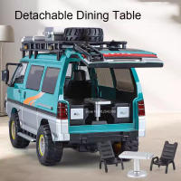Modelo De Coche Mitsubishi Delica 1:24 RV De Camping Con Luz Y Música Vehículo Off-Road a Escala Puertas Abiertas Regalo De Navidad Para Niños Mayores De 14 Años Metal - details 13