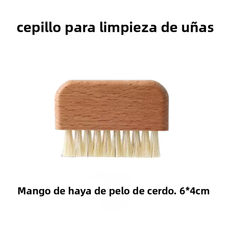 Cepillo De Uñas Mini De Madera De Abeto Natural Con Cerdas De Pelo De Cerdo Herramienta Multifuncional Para Limpieza De Uñas Con Logo Personalizable - 1