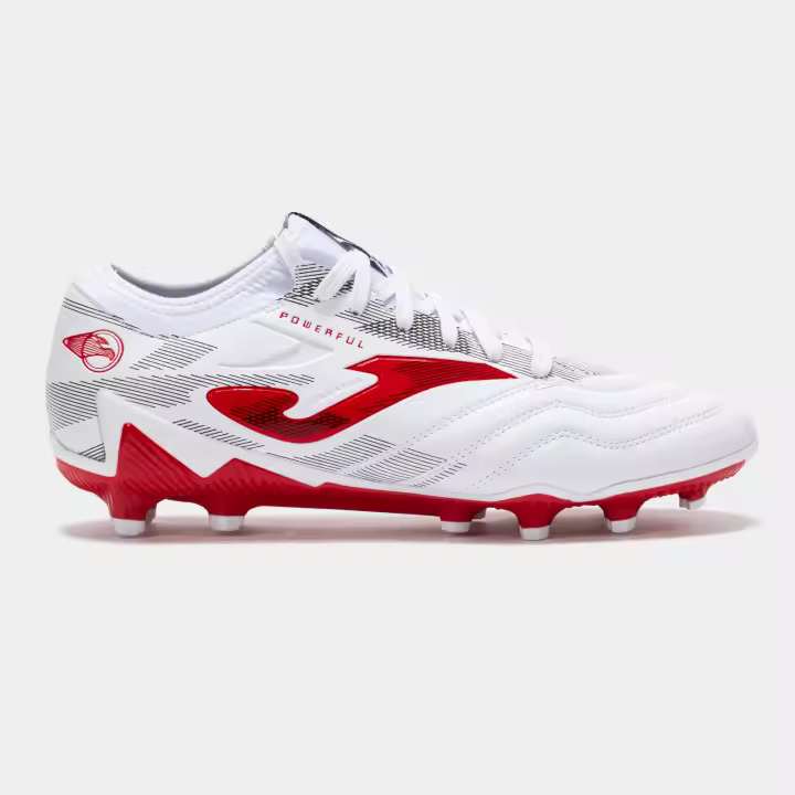 JOMA BOTAS FUTBOL  POWERFUL 2502 BLANCO-ROJO  para jugar en terrenos firmes (FG) - 1