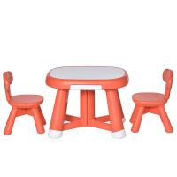 Devessport Mesa y 2 Sillas Infantiles Escritorio con Pizarra Blanca Multifuncional para Niños de +12 Meses 64,4x52x45,6 cm Rojo Coral - details 1