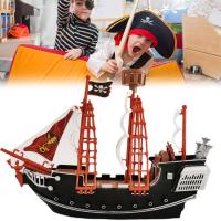 Modelo De Barco Pirata Juguete Para Niños Decoración De Sala De Estar Y Habitaciones Regalo De Juguetes Antiguos Retro - details 1
