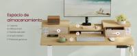 VASAGLE Escritorio Eléctrico, Regulable en Altura, 60 x 140 x (72-120) cm, Ajuste Sin Escalonamiento, con Soporte para Monitor, Gancho, Función Memoria, Blanco Nube/Marrón Rústico/Roble Natural - details 3