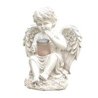 Estatuilla De Ángel Para Jardín Con Luz Solar Impermeable Decoración Para Balcones Vallas Césped Paisaje Lámpara Palillo - details 3