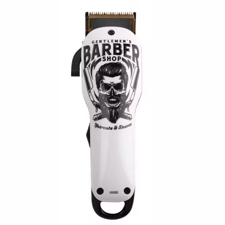Máquina de Cortar Melo Hombre,Cortapelos Profesional Hombres, Máquina Cortar Melo Kit de Titanio y Cerámica 6 Peine-Guía, (Y4 Blanco) - 1