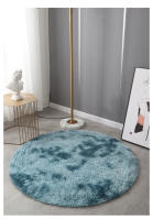 Alfombra Redonda De Peluche Sintético De Alta Calidad Para Niños Habitación Suave Y Cálida Alfombra De Cojín Fluffy Tie-Dye Antideslizante Y Resistente Al Desvanecimiento Para Interior - details 7