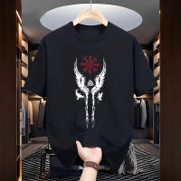 Camiseta De Algodón Puro Para Hombre Estilo Urbano Casual Con Impresión De Raven Vikinga Antigua Camiseta De Manga Corta O-neck Para Uso Diario Primavera Y Verano - details 4