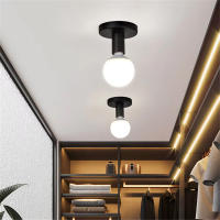 Soporte De Lámpara E27 Negro Minimalista Industrial Retro Para Pasillo Habitación Armario Base De Lámpara De Techo Iluminación - details 8