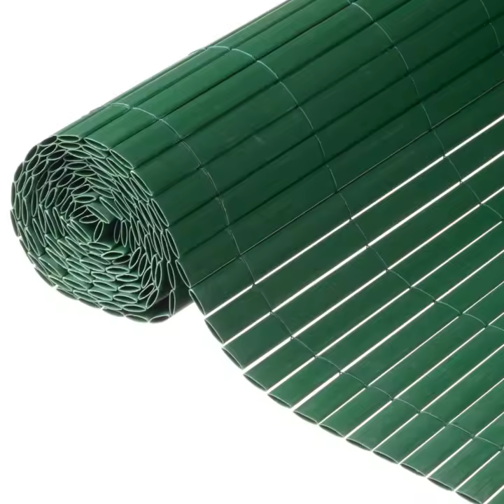 Nature Valla cañizo de ocultación jardín doble cara PVC verde 1,5x3 m - 1