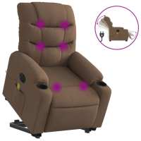 vidaXL Sillón de masaje eléctrico reclinable elevable tela Gris claro, Gris oscuro, Negro Sillon Dormitorio Sillon Comodos Silla Relax Sillón Sofá - details 2