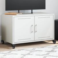 vidaXL Mueble de TV de acero oliva 68x39x43,5 cm en color Verde/Antracita/Rosa y más | almacenamiento funcional diseño moderno para baño dormitorio sala - details 4
