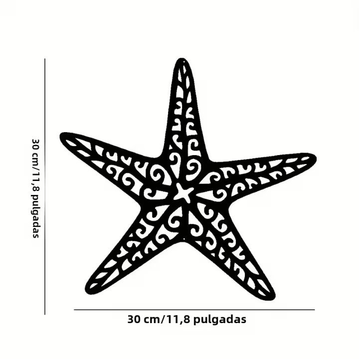 Arte De Pared De Metal En Forma De Estrella De Mar Costera Para Decoración De Interiores Arte De Pared Para Hogar - 1