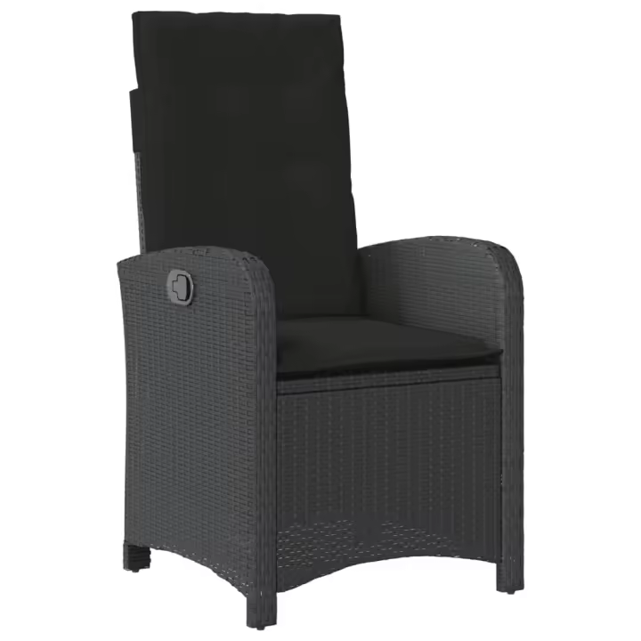 Sellón reclinable de Jardín with almohadas sintético Negro - 1