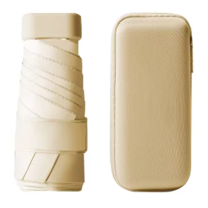 vattenskydd Paraguas plegable con estuche color Cream - 1