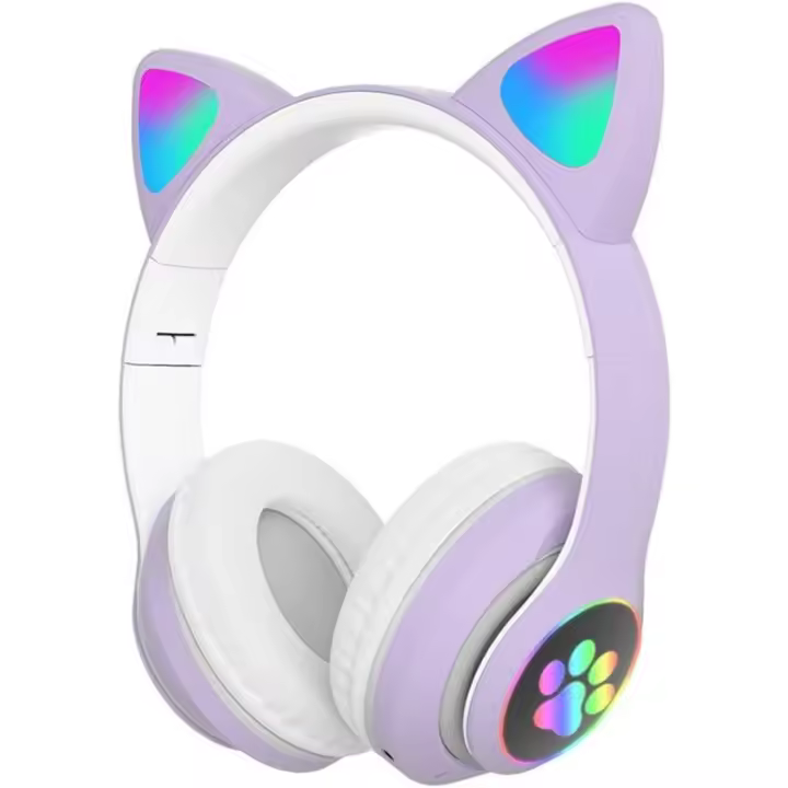 BIT Auriculares inalámstricos Bluetooth para niños, adolescentes y Adultos, auriculares Bluetooth con Micrófono, auriculares con orejas de Gato para niñas y Mujeres - 1