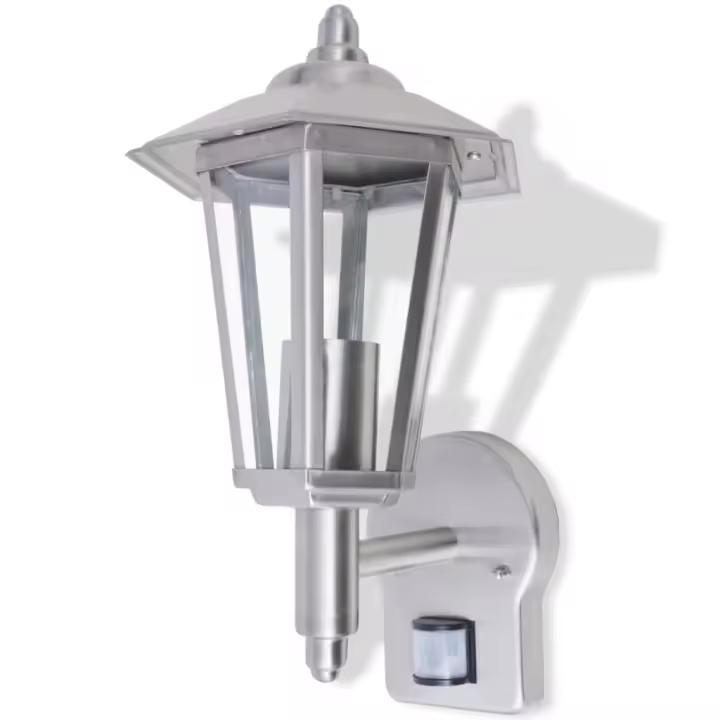 vidaXL Lámpara de Pared para Exteriores con Sensor Cuerpo Acero Inoxidable - 1
