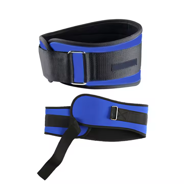 Cinturón De Pesas Para Gimnasio Ajustable Soporte De Cintura Para Squat Dumbbell Barbell Muay Thai Deadlifts Fitness Negro Y Azul - 1