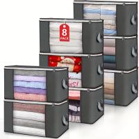 Bolsas De Almacenamiento Duraderas Con Manijas 4/6/8pcs Organizador De Armario Plegable Para Ropa Cobertores Almohadas Sábanas - details 0