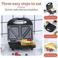 Horno Eléctrico Para Sándwich Y Waffles 650W Máquina De Cocinar Para Desayuno Con Placas Intercambiables Non-stick Para Cocina - details 1