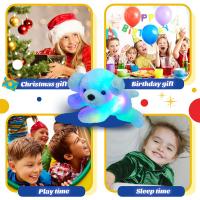 Cojín De Tela Suave De 38cm Con Luz LED Y Música En Forma De Perro Azul Grande Juguete De Peluche Regalo Kawaii Para Niñas Y Niños Decoración Del Hogar - details 8