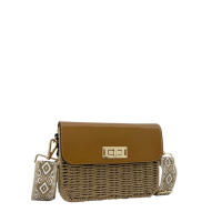 MODELISA Bolso Bandolera Rafia Con Solapa Correa De Hombro Grométrico Playa Mujer - details 1