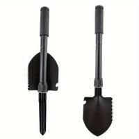 Shovel De Sobrevivencia Compacta 5-en-1 En Acero Inoxidable Duradero Con Compas Lámina Y Abrebotellas Para Aventuras Al Aire Libre - details 0