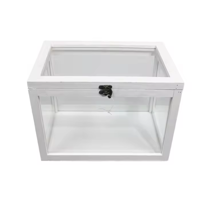 Invernadero Rectangular Blanco Vintage 33x22x24,5cm - SpazioLuzio - 1