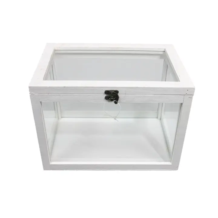 Invernadero Rectangular Blanco Vintage 33x22x24,5cm - SpazioLuzio - 1
