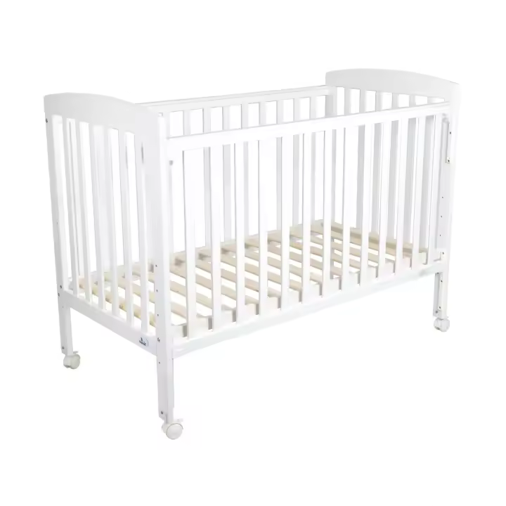 Toral Cuna Bebe Madera Blanca. Cuna Colecho Bebe Modelo Verona. 3 Posiciones Lateral Deslizante y 5 Posiciones Somier. Con Ruedas de Seguridad con Freno y Mordedor para Barandilla. - 1