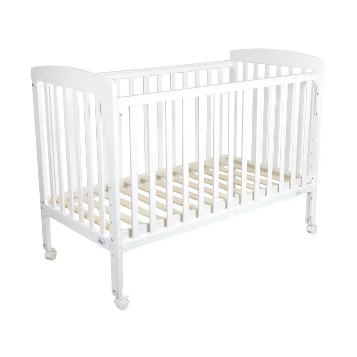 Toral Cuna Bebe Madera Blanca. Cuna Colecho Bebe Modelo Verona. 3 Posiciones Lateral Deslizante y 5 Posiciones Somier. Con Ruedas de Seguridad con Freno y Mordedor para Barandilla. - 1