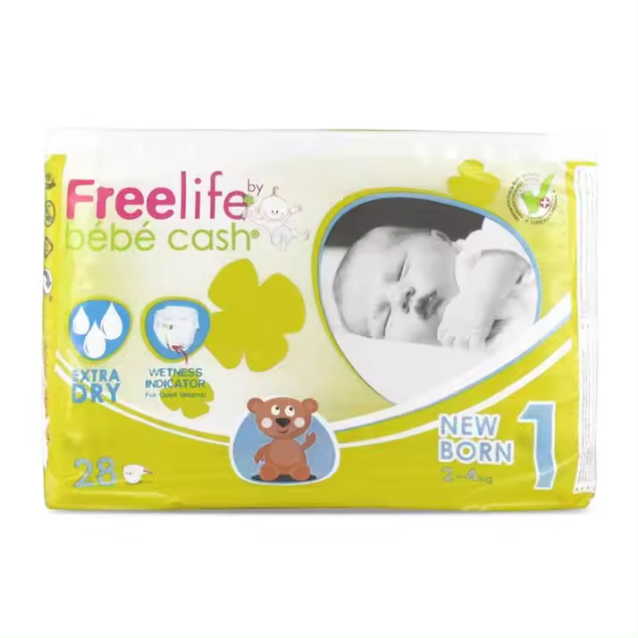 FreeLife by Bebe Cash 28 Pañales Talla 1 (2-4kg) - 1