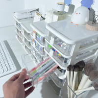 Caja De Almacenamiento Multifuncional Para Escritorio Con Porta Bolígrafos Y Rack Para Accesorios De Cabello, Caja De Joyas De Tres Capas Ecológica - details 9