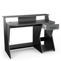 Miroytengo Mesa Gaming Skin  en Color Gris y Negro con 1 Cajón y 1 Gancho para los Cascos 90x124x60 cm - details 1