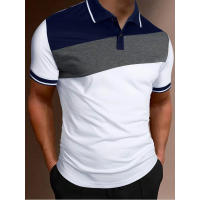 Camisa Polo Hombre Verano Manga Corta Color Contraste Ajustada Para Golf Y Deporte Estilo Casual Transpirable Polyester - details 2