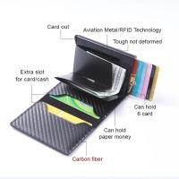 Billetera para hombre Automático de Fibre de Carbono para Tarjetas - details 1