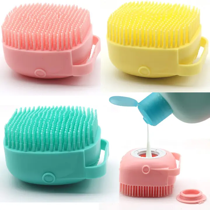 Dog Scrubber for Bath, Pet Grooming Bath Massage Brush with Soap Dispenser for Shower, 3 Pack Silicone Exfoliating Brushes, Soft Body Exfoliator, Bath Loofah for Babies, Kids, Women, Men and Pets - 1