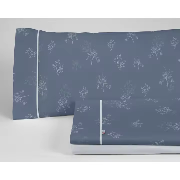 Juego de sábanas Vairy color azul. Cama de 90 cm. 3 piezas - Fijalo - 1