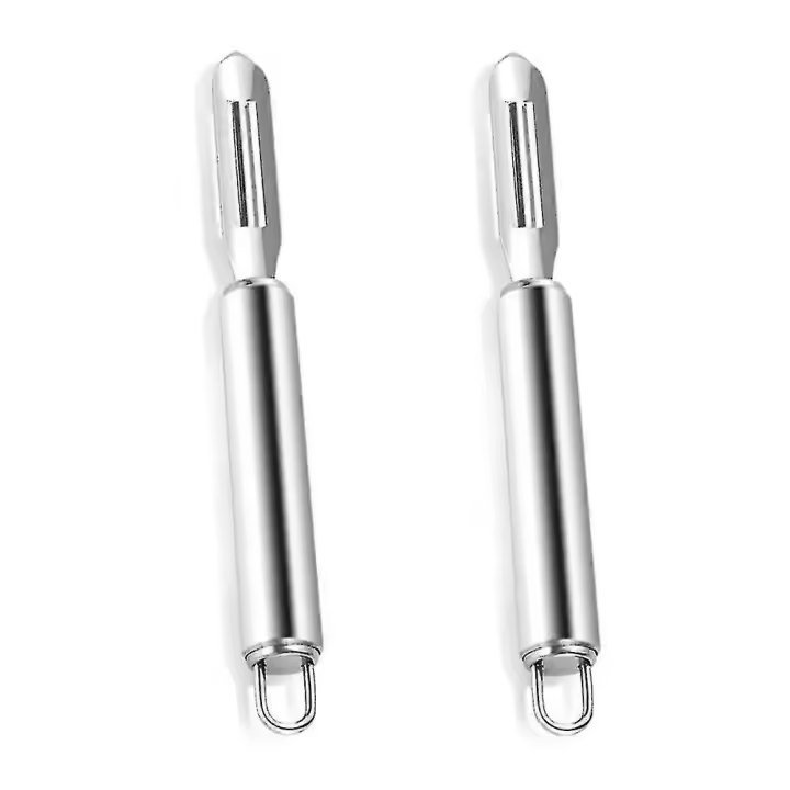 2 peladores de patatas de acero inoxidable de primera calidad, herramienta duradera para pelar alimentos de cocina, elrosa - 1