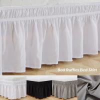 Envolvente De Cama Elástico Ruffles Seda 100% Color Sólido Resistente Al Desvanecimiento Tamaño Twin Full Queen King - details 0