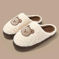 Zapatillas De Mujer De Invierno Confortables Y Ligeras Con Diseño De Oso De Dibujos Animados Suaves Y Antideslizantes Para Uso Doméstico Y Coupladas - details 5