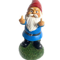 Estatua De Gnome Con Dedo Medio Micro Landscape Decoración De Jardín Resina Figura De Jardín Provocativa Para Paisaje Exterior - details 7