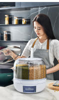 Dispensador De Arroz 360 Grados Rotativo Sellado Cereal Seco Almacenamiento De Alimentos a Prueba De Humedad En La Cocina Contenedor De Almacenamiento De Plástico - details 2