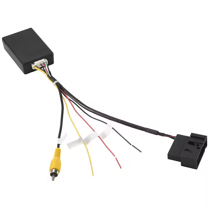Adaptador de caja decodificadora con convertidor de señal AV CVBS RGB a (RCA) para cámara de visión trasera de fábrica Golf 6 CC - 1