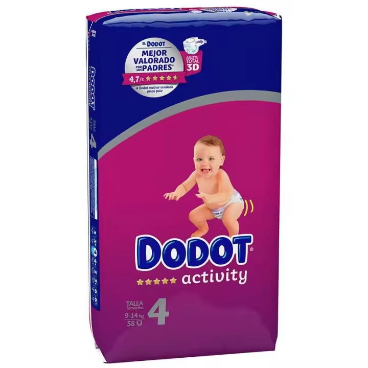 Dodot Pañales Bebé Activity Talla 4 (9-14 Kg), 58 Unidades - 1